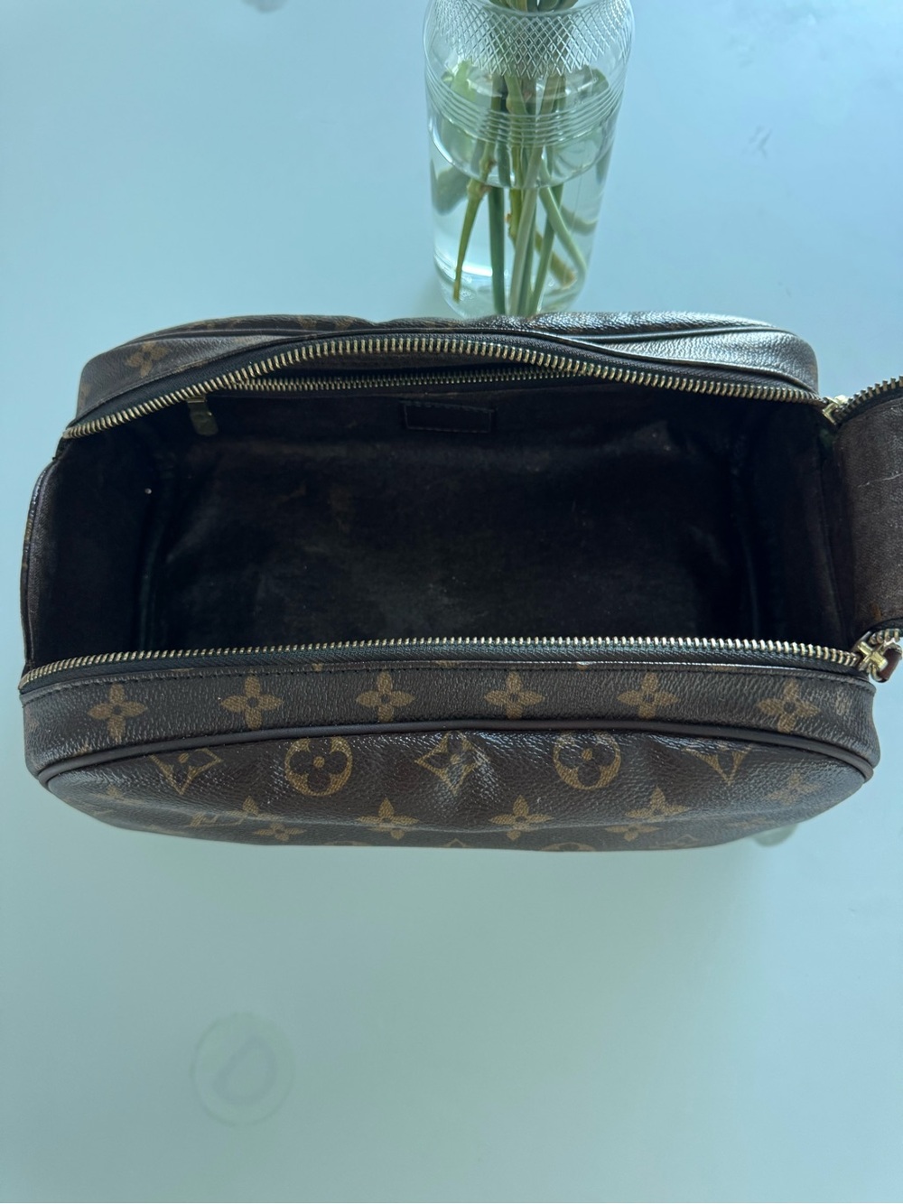 Louis Vuitton Monogram Canvas Cosmetic Pouch in Brown and Tan - Picture 4 of 8